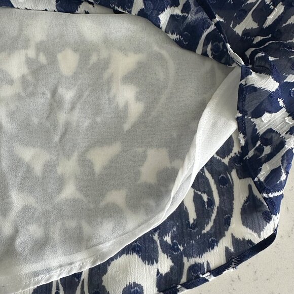 Rachel Rachel Roy Blue & White Sleeveless Blouse M Polyester - Picture 5 of 6